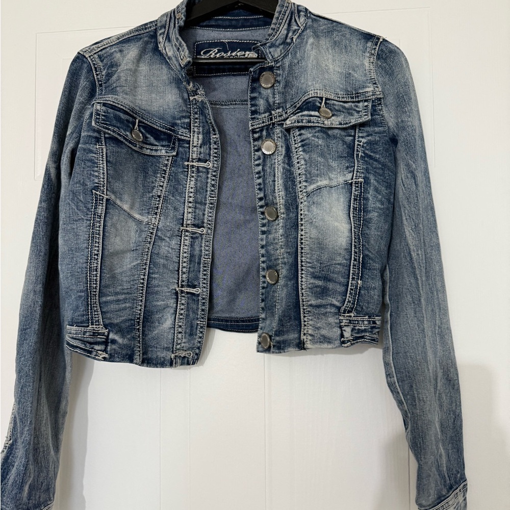 Women's Blue Denim Jacket Y2K Vintage
